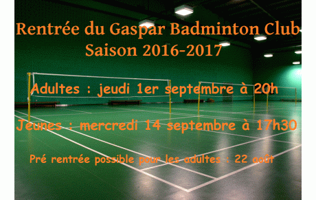 Rentrée du GBC12 saison 2016-2017