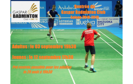 Les infos pour la rentrée!