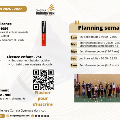 Inscriptions 2026 - 2027
